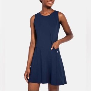Navy Sleeveless athletic Dress with pockets